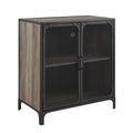 Urban Industrial Accent Cabinet with Mesh Gray Wash O8662