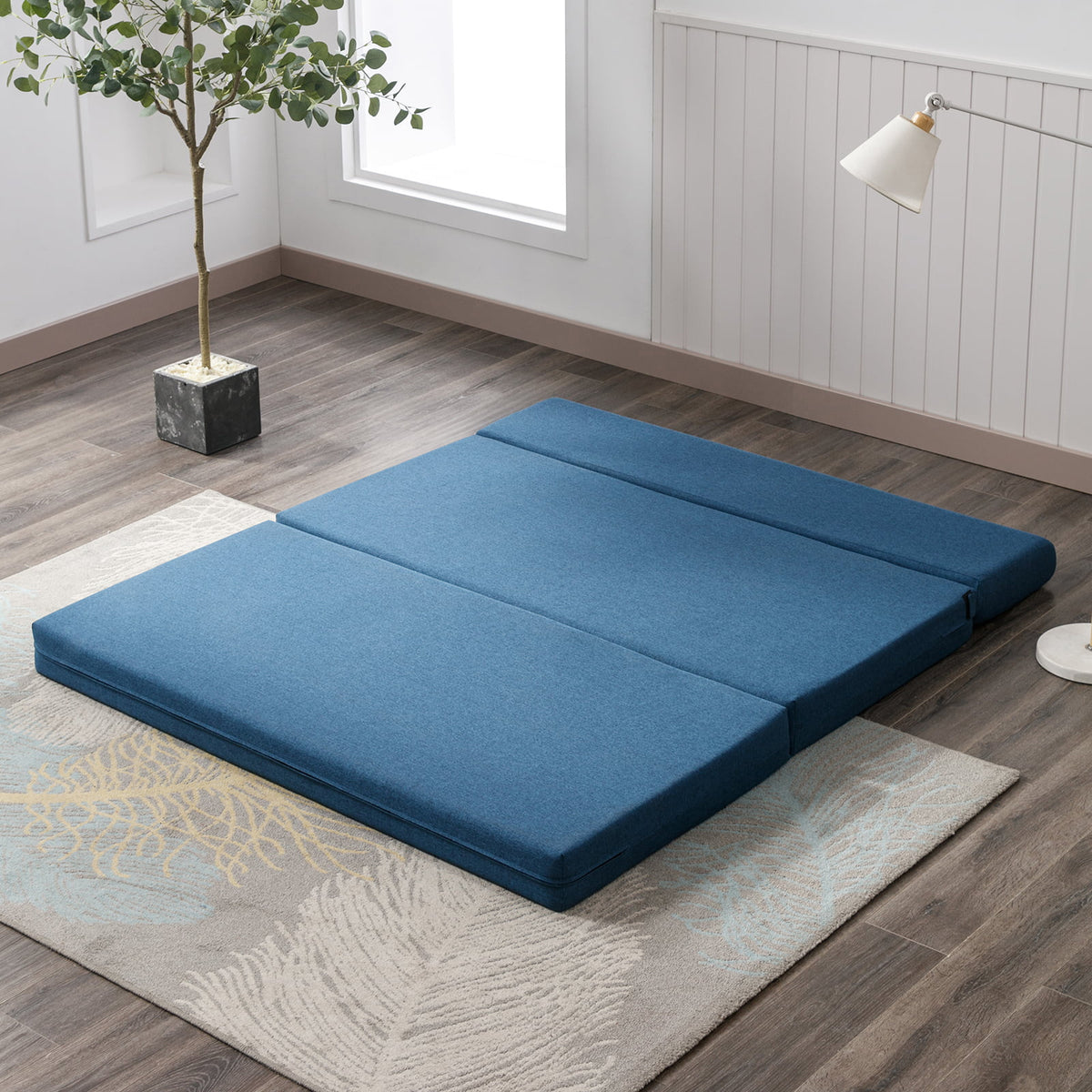 Folding Memory Foam Linen Sofa Bed O78702