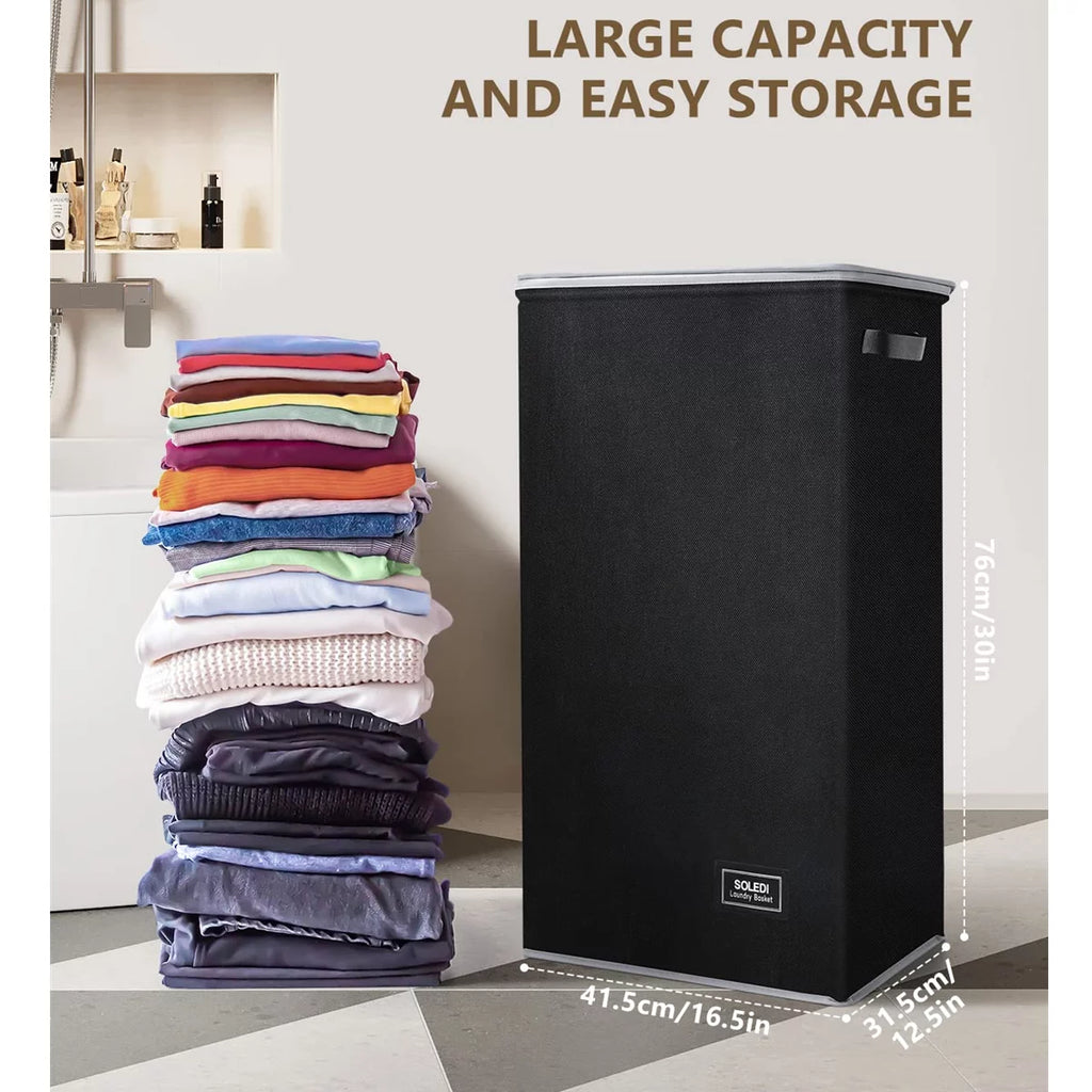 100L Collapsible Laundry Hamper with Lid & Laundry Bag S39465