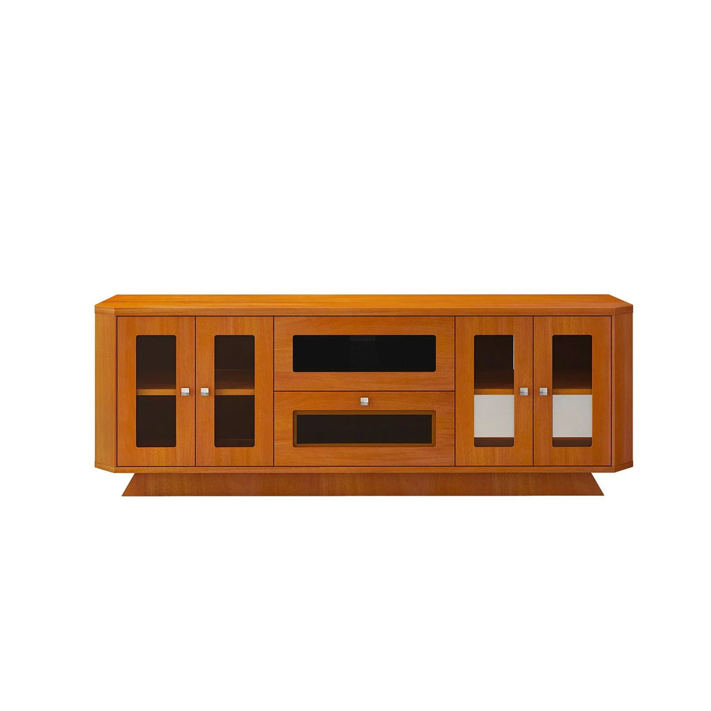 70" Transitional TV Stand with Brazilian Cherry Veneers in Light Cherry Finish K4385