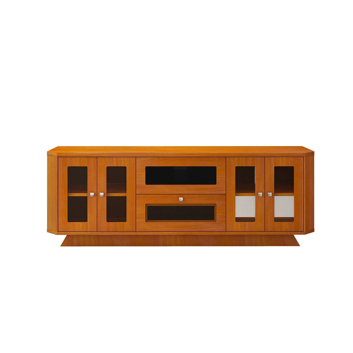 70" Transitional TV Stand with Brazilian Cherry Veneers in Light Cherry Finish K4385