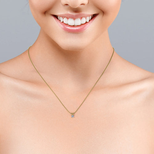 0.5 Carat Princess Cut Moissanite Pendant Necklace O1614