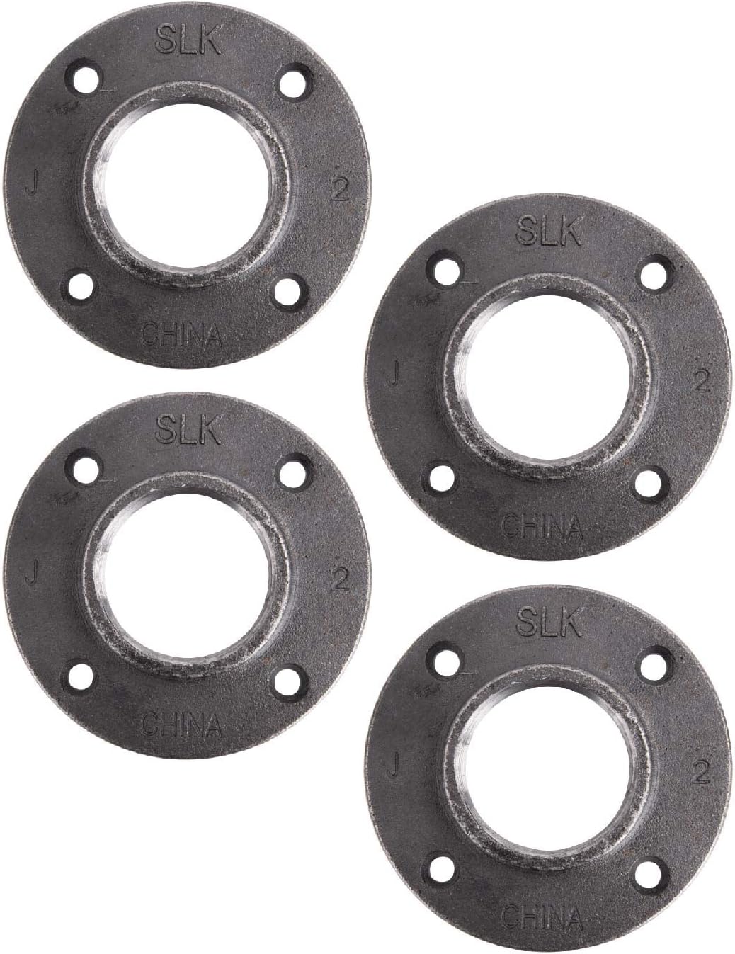 Cast Iron Floor Flange 4 Pack, Steel Grey, 2 Inch Threaded N629850