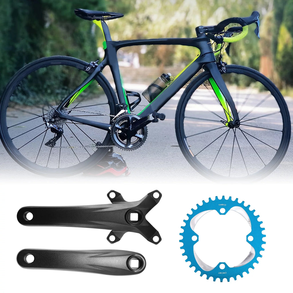 170mm Mountain Bike Square Taper Crankset 104 BCD 38T Blue B908394