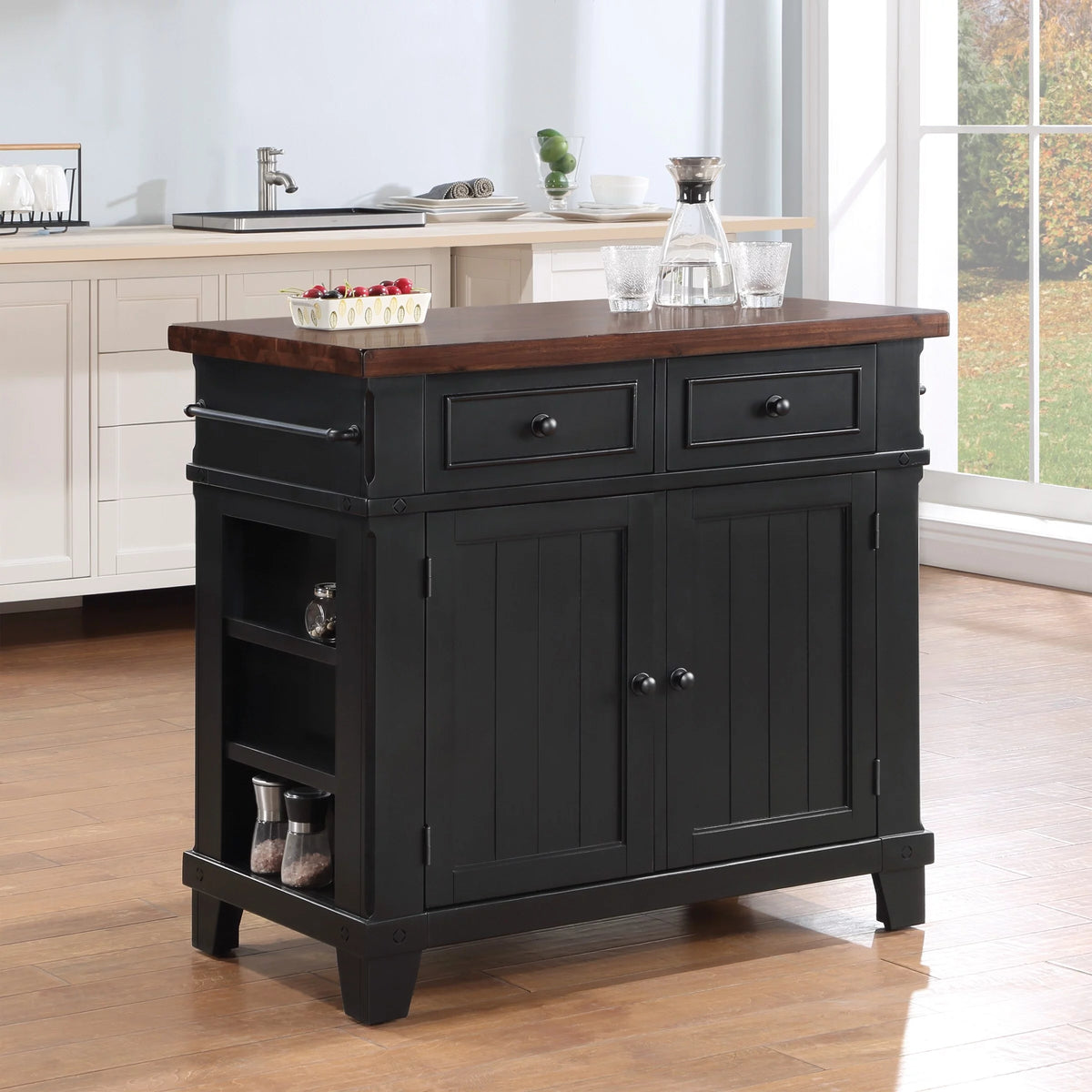 White Engineered Wood Kitchen Island C9326