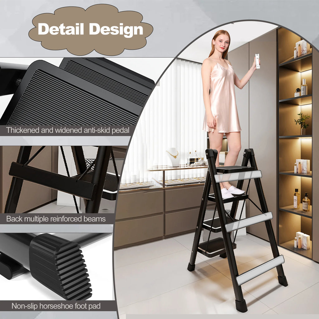 4 Step Ladder Folding Step Stool 330 lbs J69375