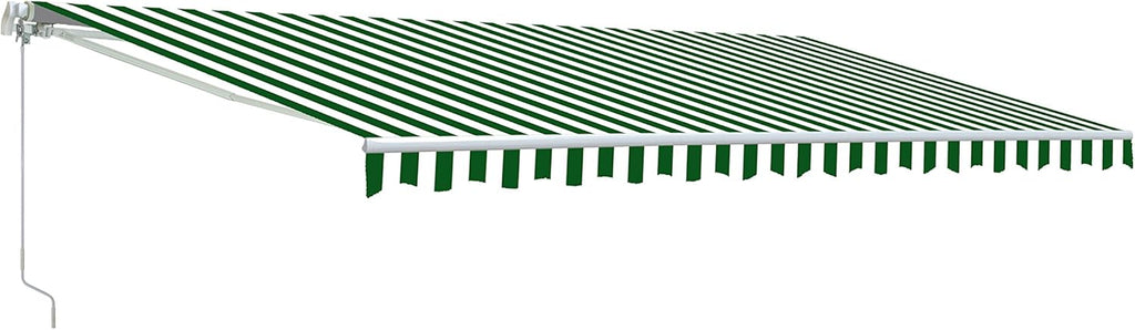 Retractable Motorized Patio Awning 12x10 Multistripe-Green Y9576