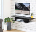 Black Wall Mounted Floating TV Shelf Media Console N645475