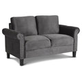 Gray Polyester Fabric Loveseat T69890