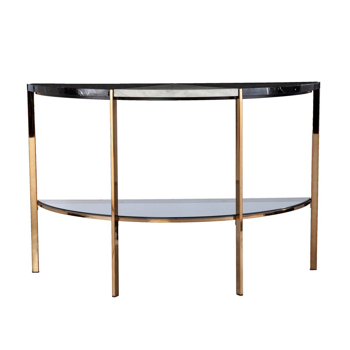 Half Moon Faux Marble Console Table Y403572