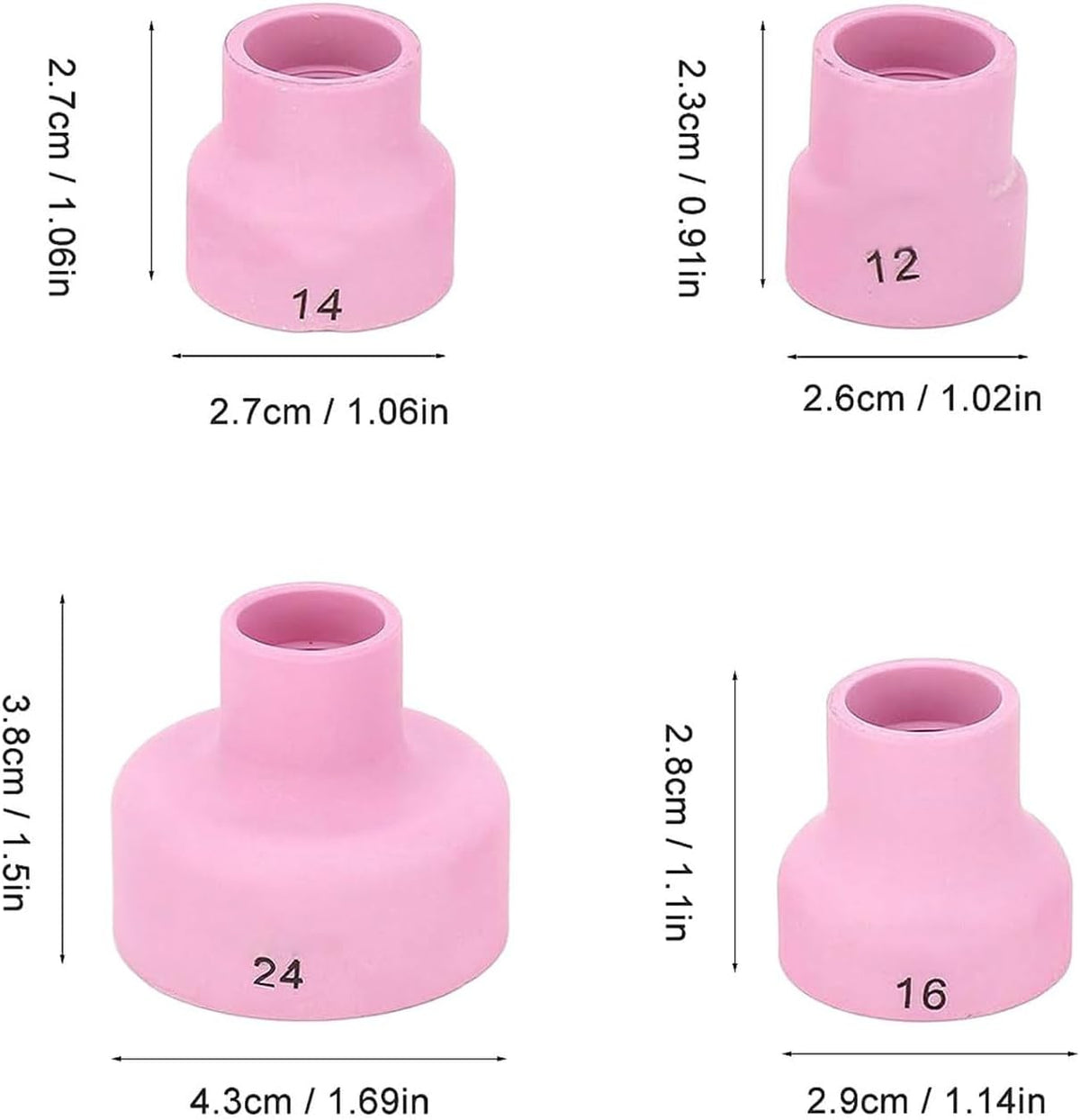Pack Of 4 Ceramic Nozzles For TIG Welding Torch V754