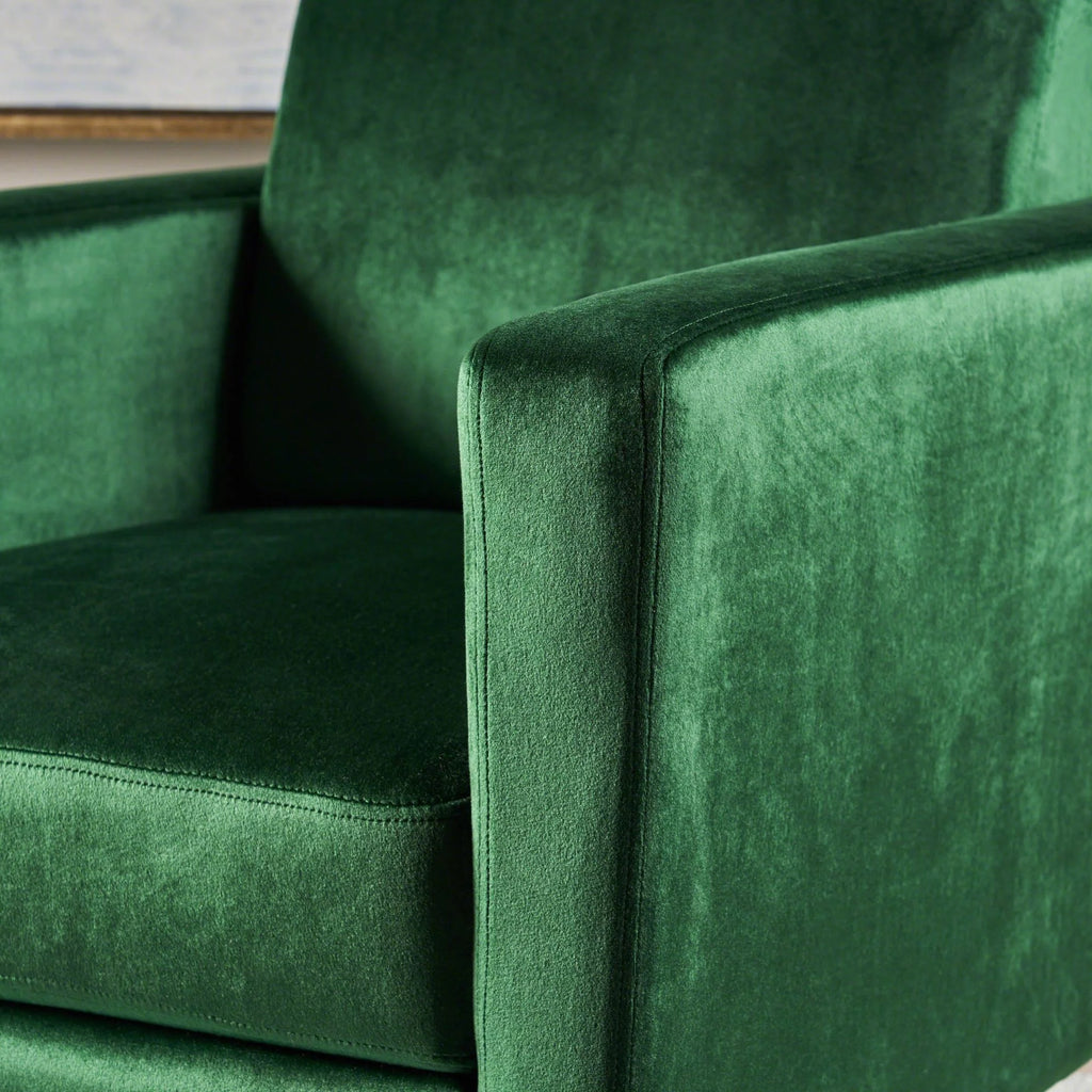Green Velvet Push Back Recliner Y791