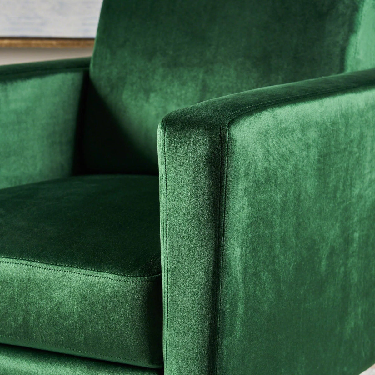 Green Velvet Push Back Recliner Y791