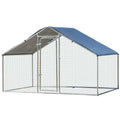 Galvanized Large Metal Chicken Coop Cage Walk-In Enclosure Poultry Hen Run House Playpen Rabbit Hutch X3221