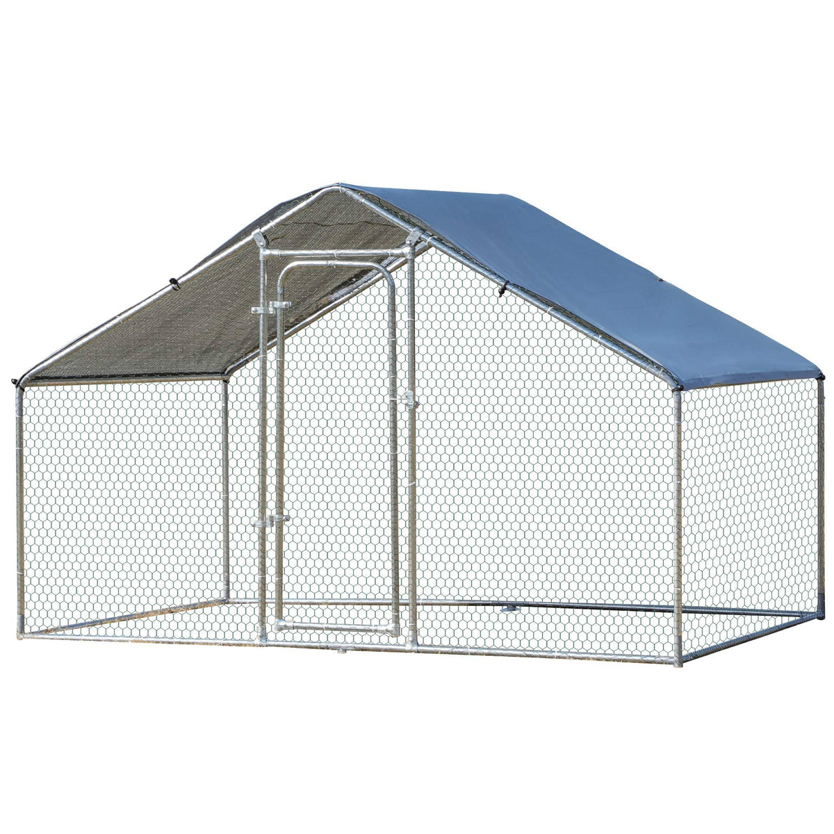 Galvanized Large Metal Chicken Coop Cage Walk-In Enclosure Poultry Hen Run House Playpen Rabbit Hutch X3221