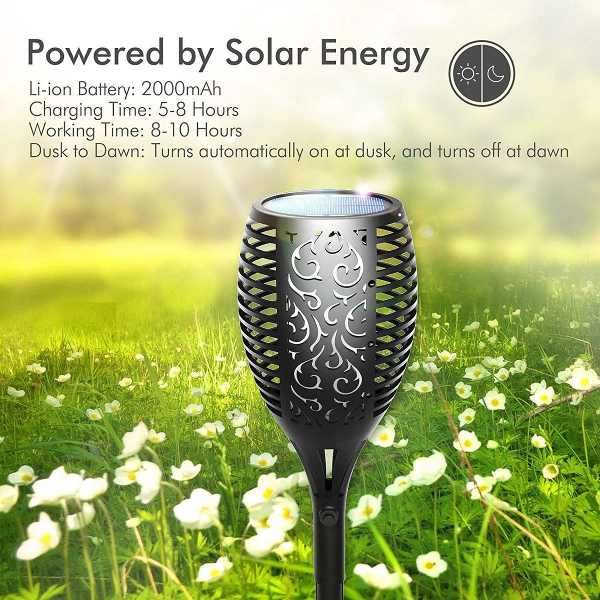 43 inch 96 LED Waterproof Solar Torch Lights Z986589