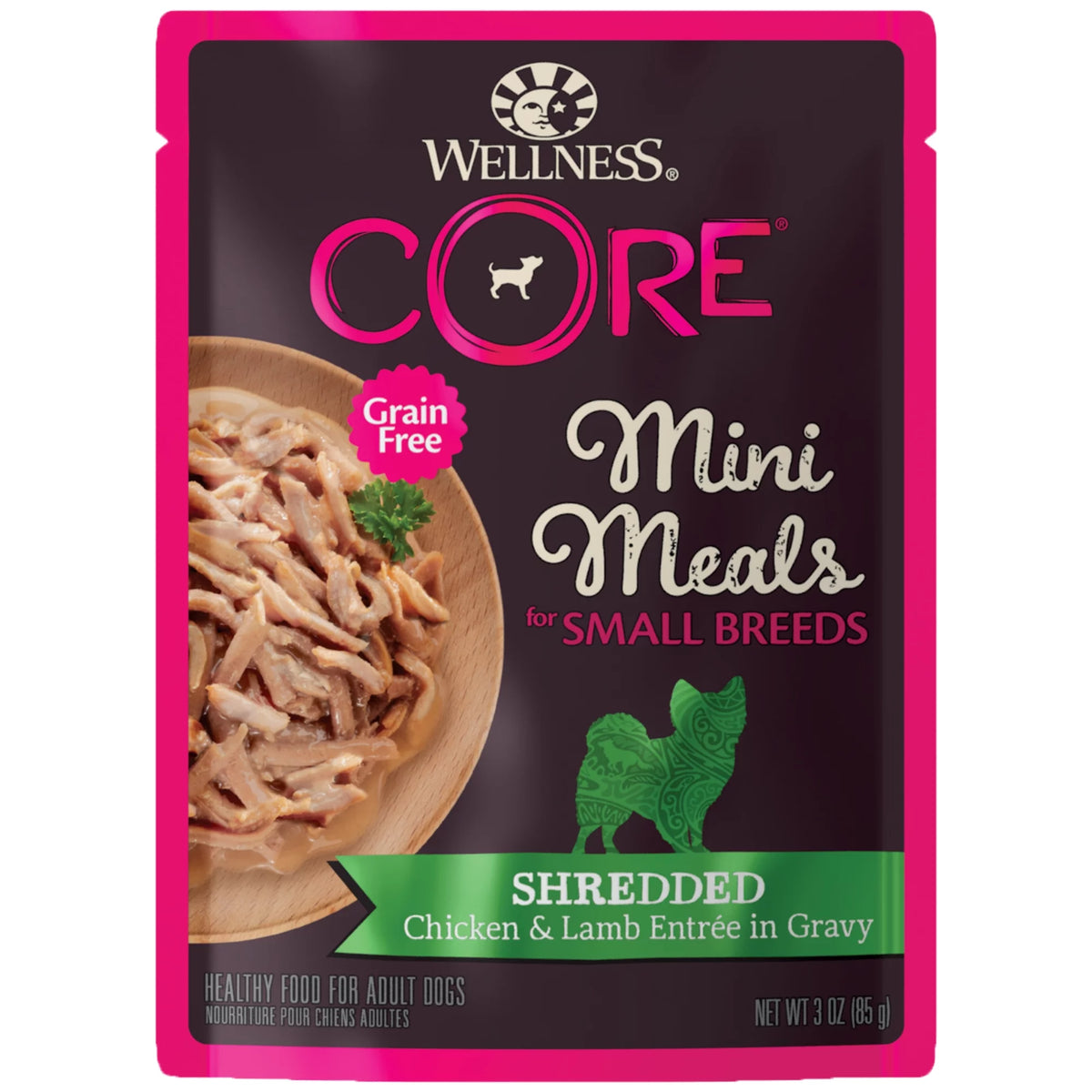 Grain Free Small Breed Wet Dog Food, Shredded Chicken & Lamb in Gravy, 3-Ounce (Pack of 12) O4017