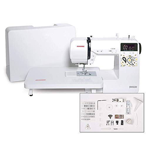 Computerized Sewing Machine with 100 Stitches, 7 Buttonholes, Hard Cover, Extension Table and 22 Accessories L497567