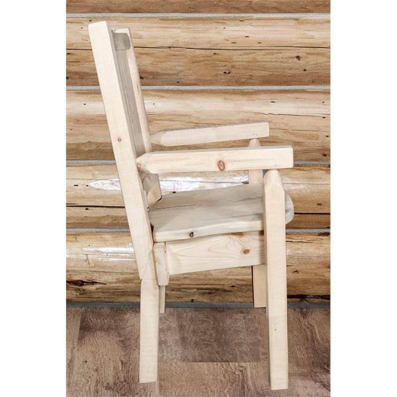 Laser Engraved Bear Design Captain's Chair Z399