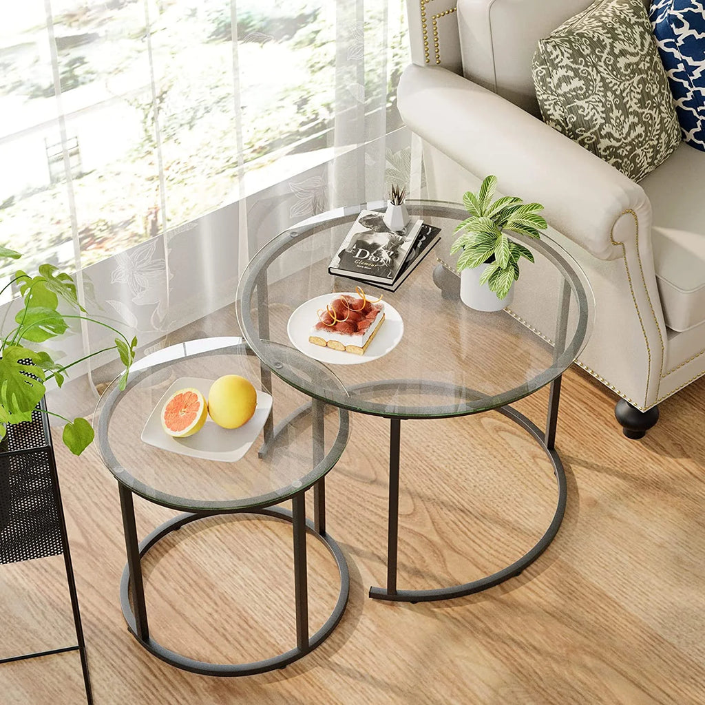 Tempered Glass Round End Table H626