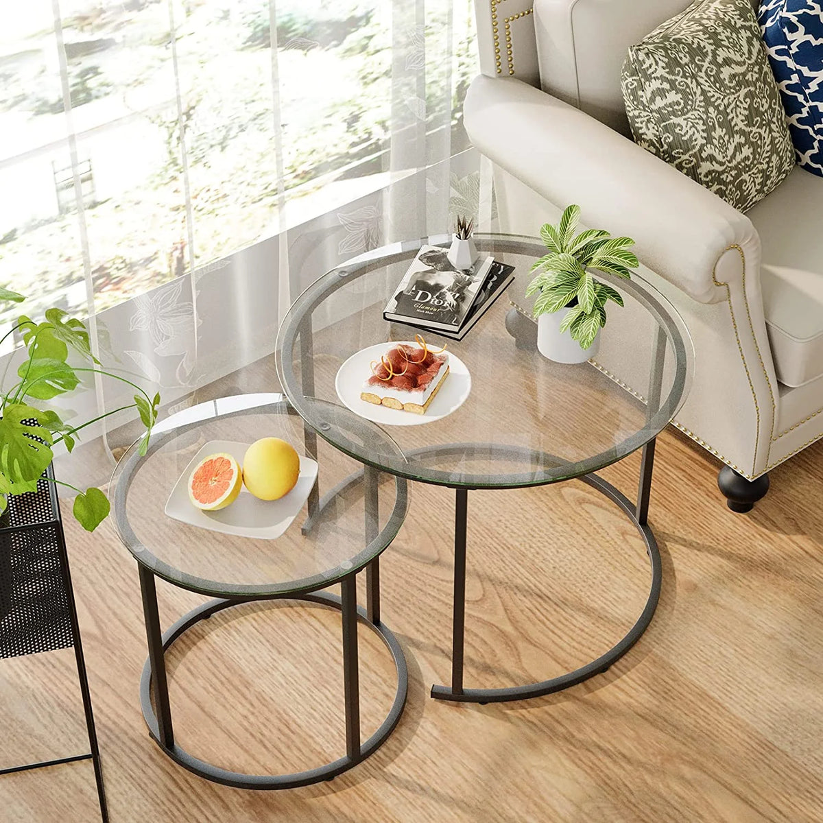 Tempered Glass Round End Table H626