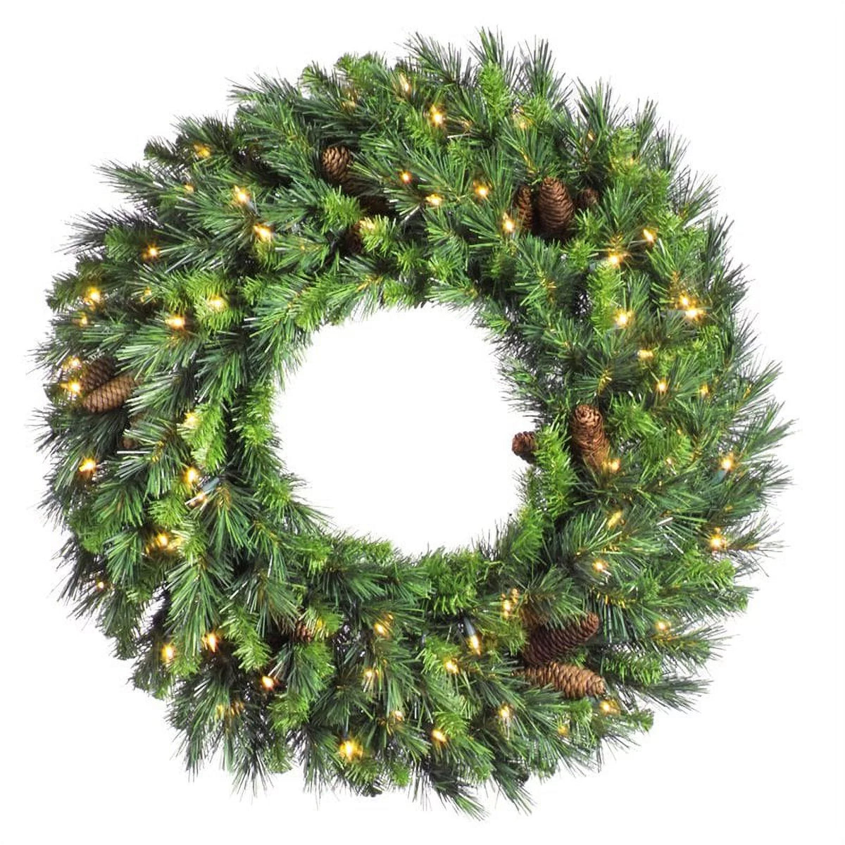 72" Pine Wreath with Warm White LED E7924