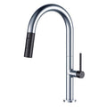 Chrome Gun Black Pull Down Single Handle Kitchen Faucet H86720