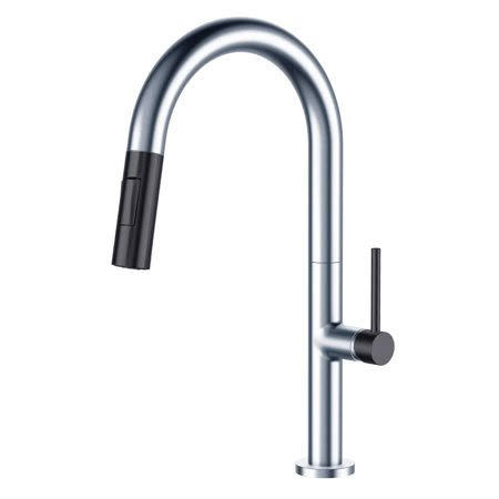 Chrome Gun Black Pull Down Single Handle Kitchen Faucet H86720