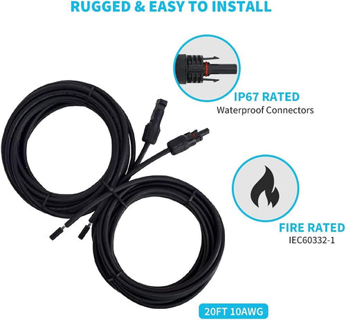 200W Solar Panel System with Tray Cable, Adaptor Kit, Z Bracket, Y Branch Connector Z3801