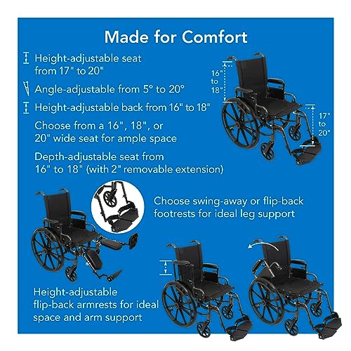 20" x 16" Height Adjustable Wheelchair with Elevating Leg Rest Z28299