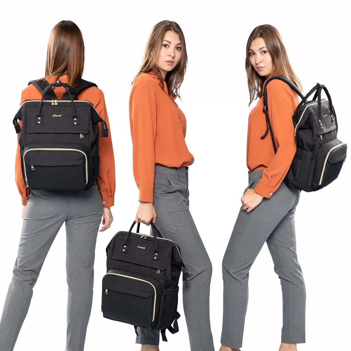 17" Waterproof Laptop Backpack with USB-Black A385124