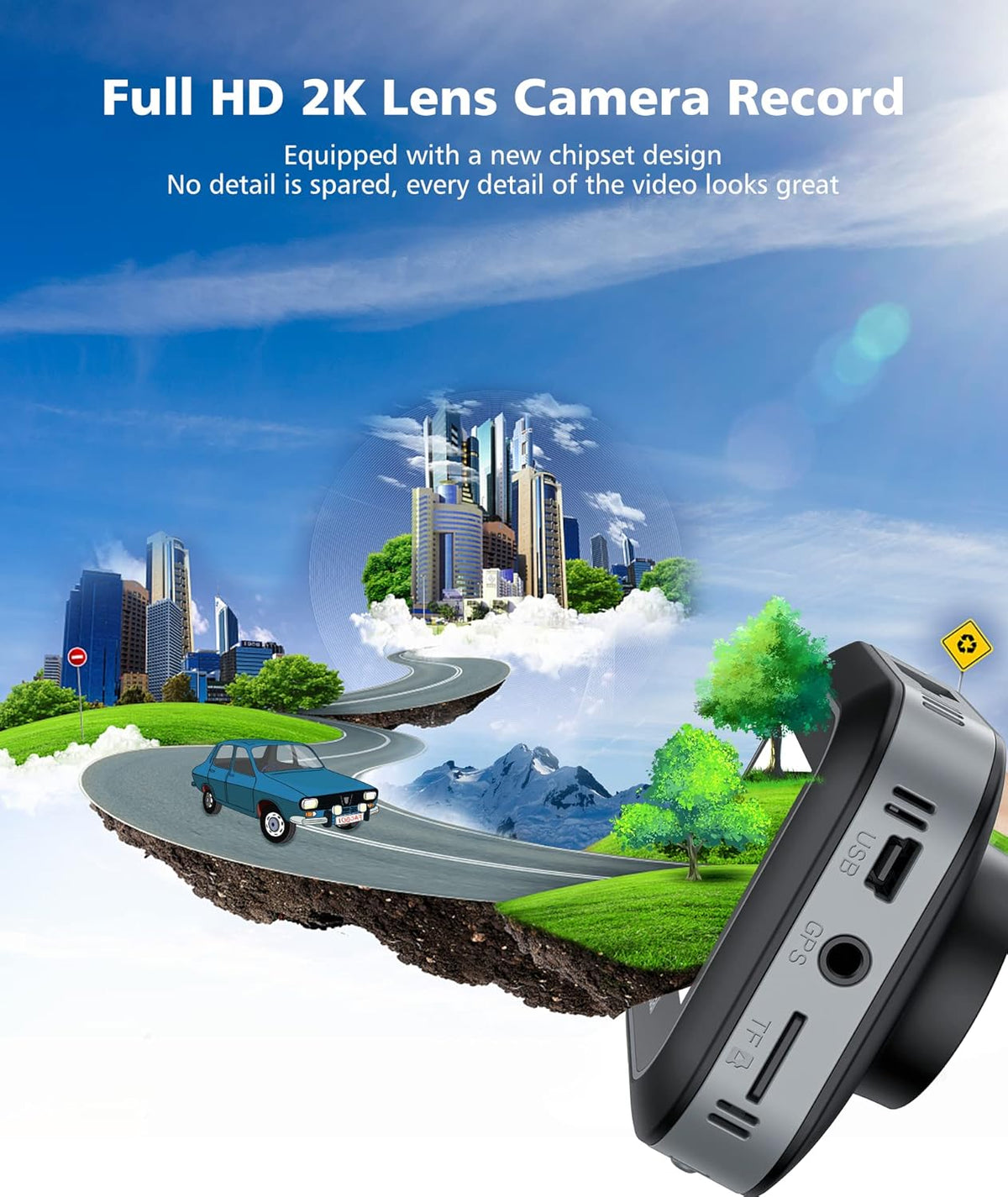 Dash Cam Front 1080P Full HD Car Camera 2560x1440P with 32GB SD Card Pack of 2 C430