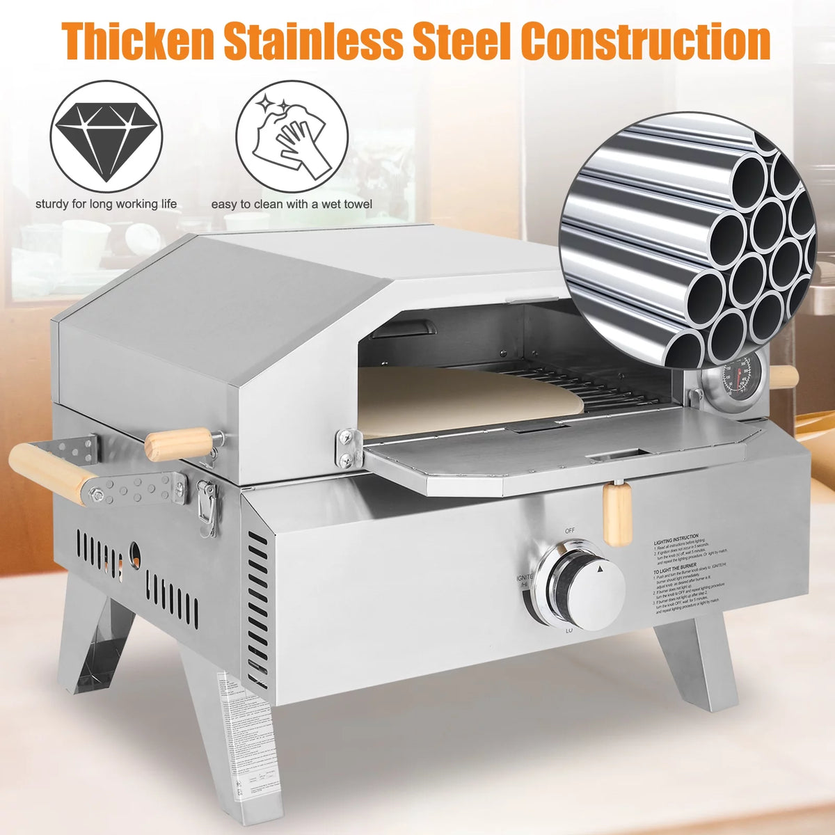 12 Inch 2-in-1 Gas Pizza Oven & Propane Grill Z86667