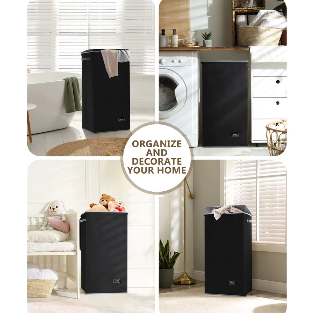 100L Collapsible Laundry Hamper with Lid & Laundry Bag S39465