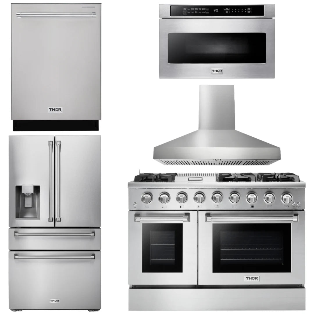 48 Propane Gas Range, Range Hood, Refrigerator, Dishwasher, Microwave Z41047