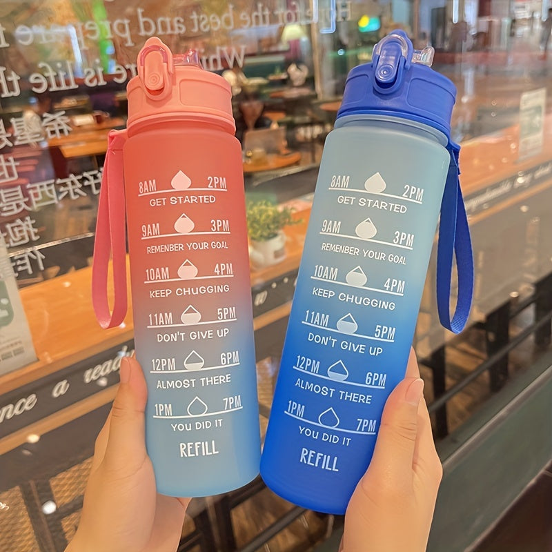 32oz Motivational Water Bottle with Straw & Time Marker G9913