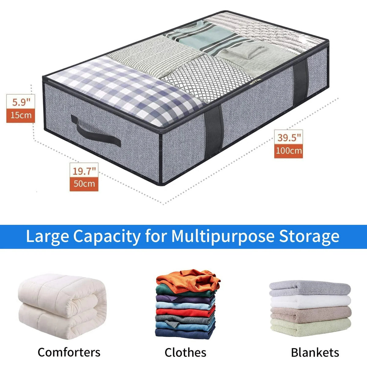 Breathable Zippered Storage Bag with Clear Window J289