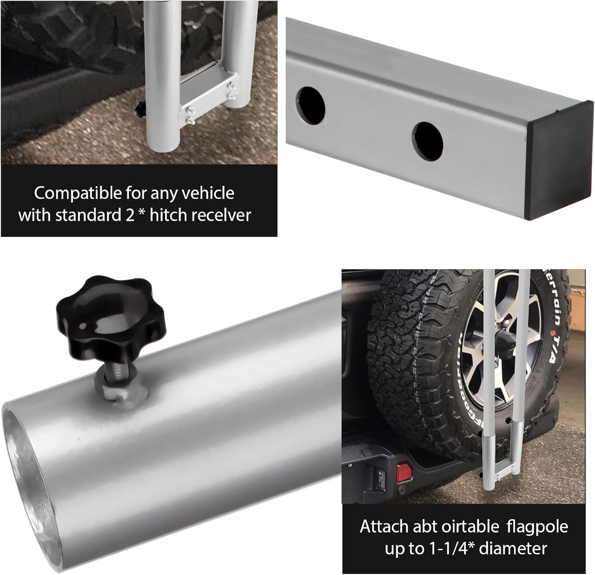 Hitch Mount Dual Flag Pole Holder K199496