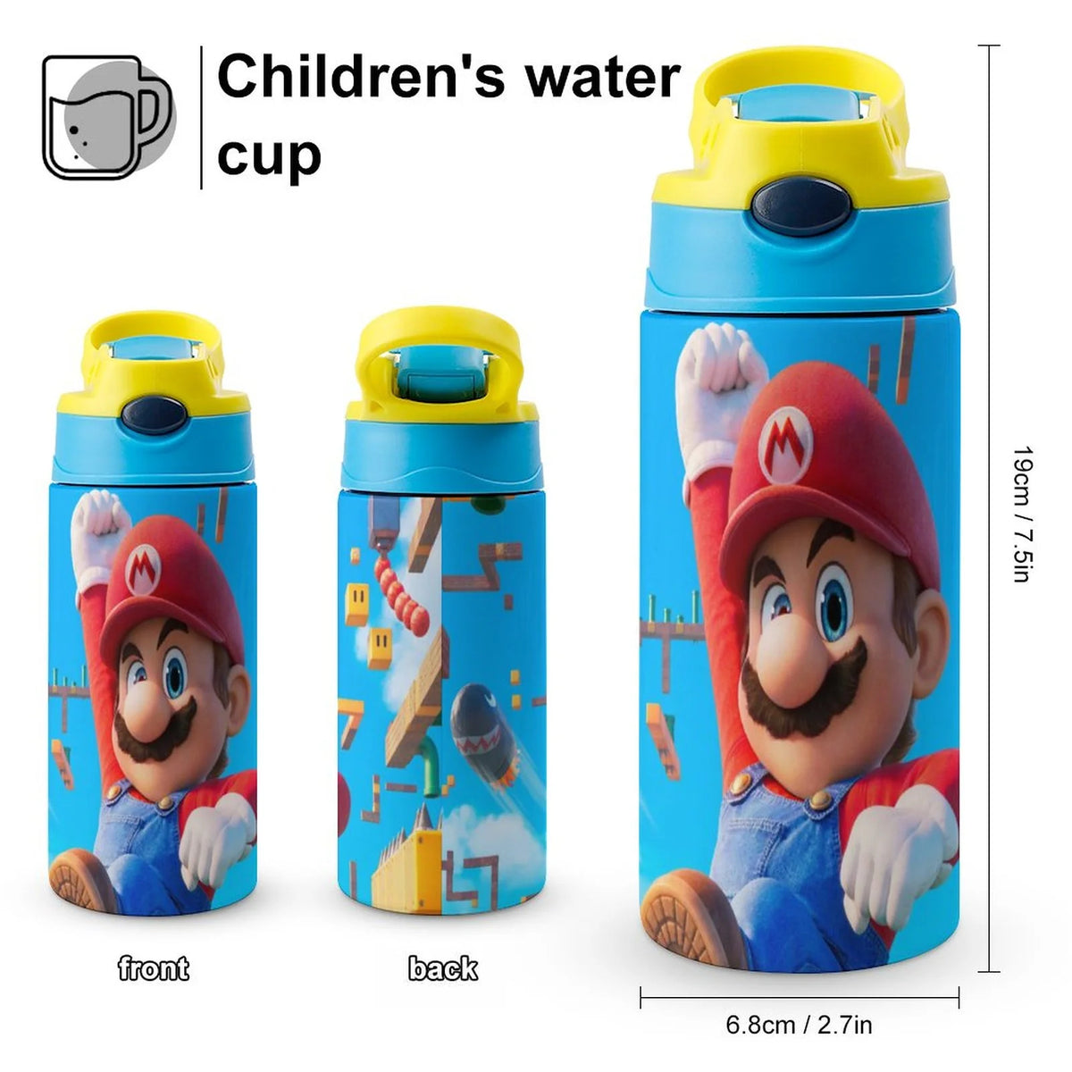 Insulated Stainless Steel Water Bottle with Straw U434192