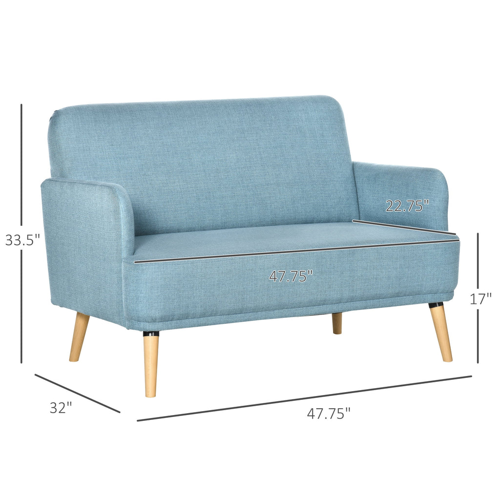 Blue Upholstered Loveseat Sofa M8312