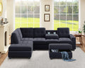 Modern Sectional Sofa with Reversible Chaise, L Shaped Couch Set with Storage Ottoman and Two Cup Holders Z938