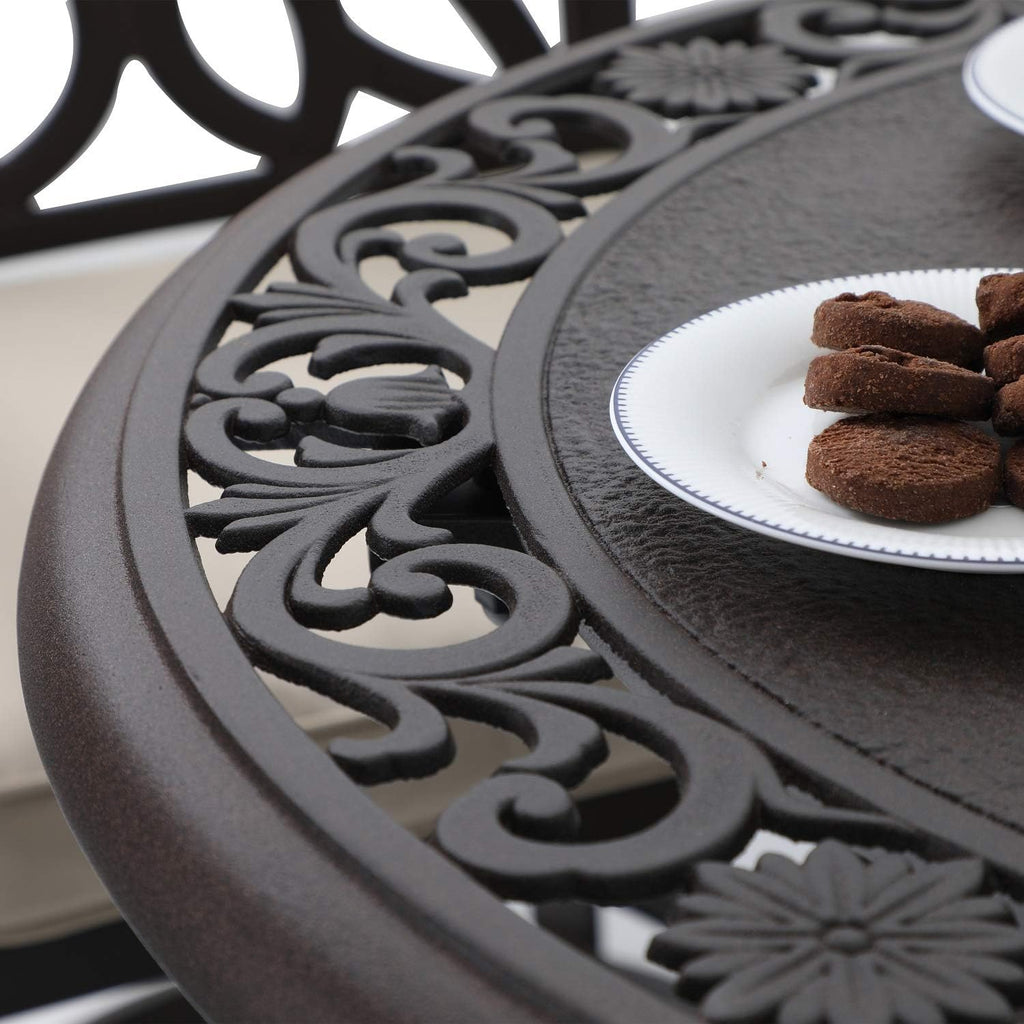 Brown 31.5 Dia x 29.1 H Cast Aluminum Bistro Bar Table B29772