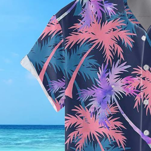 Mens Printed Hawaiian Button Down Shirts S942