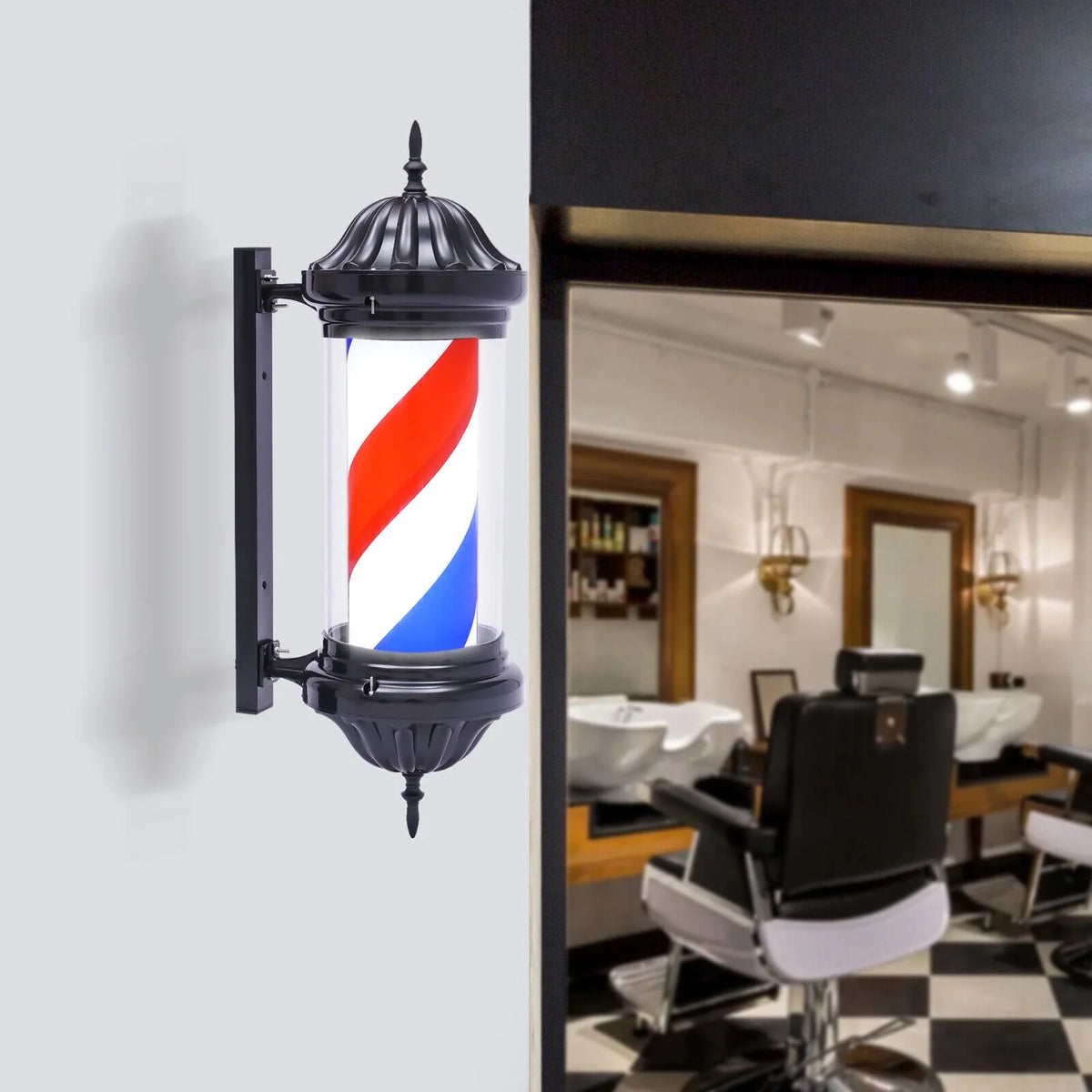 28" Rotating Barber Shop Pole Light B305622