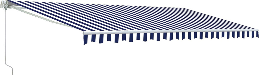 Retractable Motorized Patio Awning 12x10 Multistripe-Green Y9576