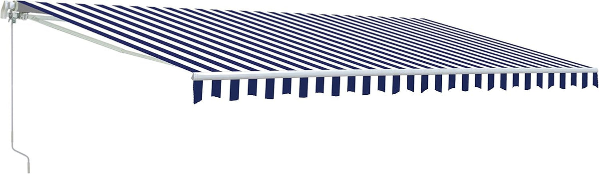 Retractable Motorized Patio Awning 12x10 Multistripe-Green Y9576