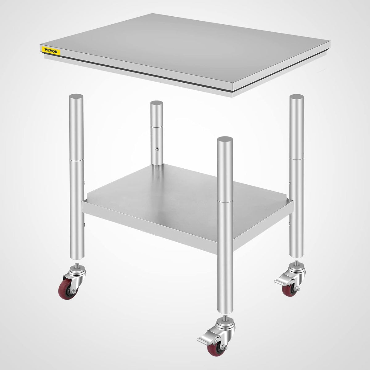Stainless Steel Work Table with Wheels 24 x 30 x 32 Inch B373645