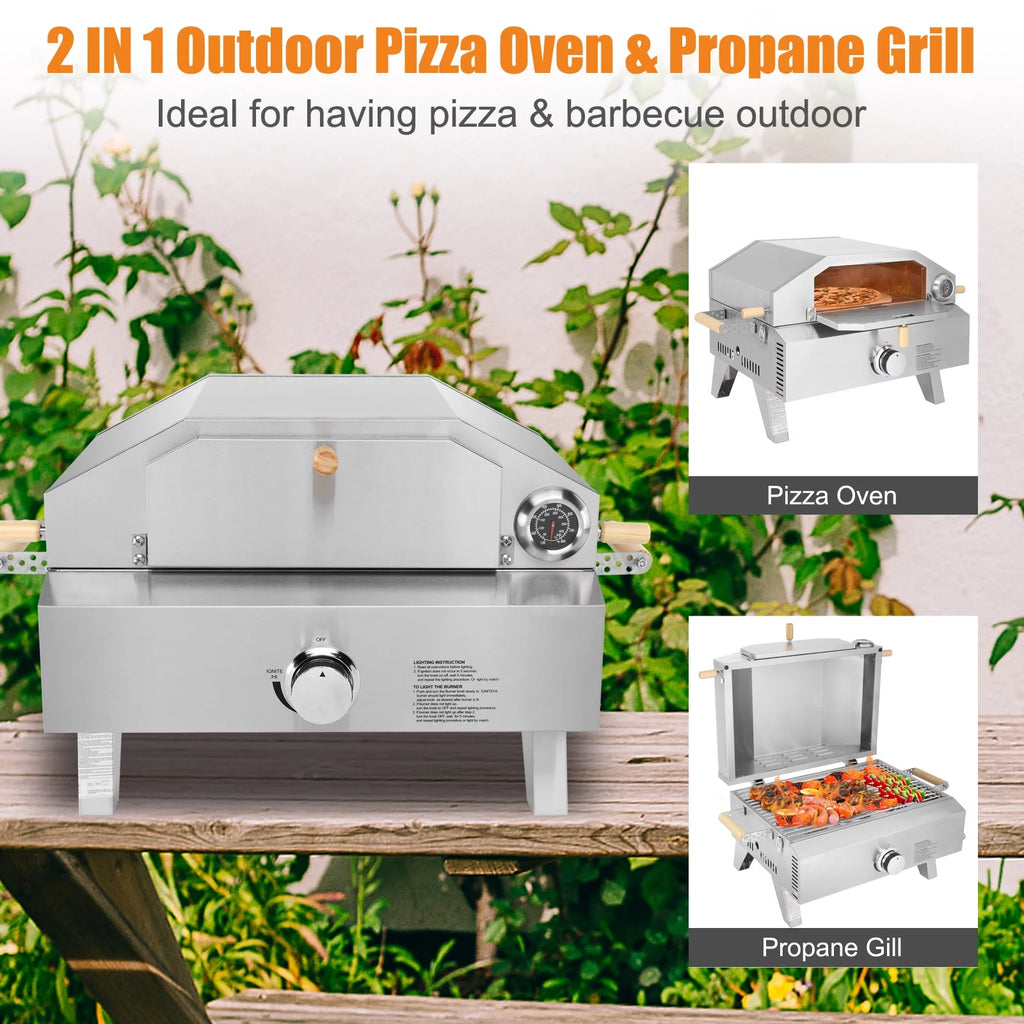12 Inch 2-in-1 Gas Pizza Oven & Propane Grill Z86667
