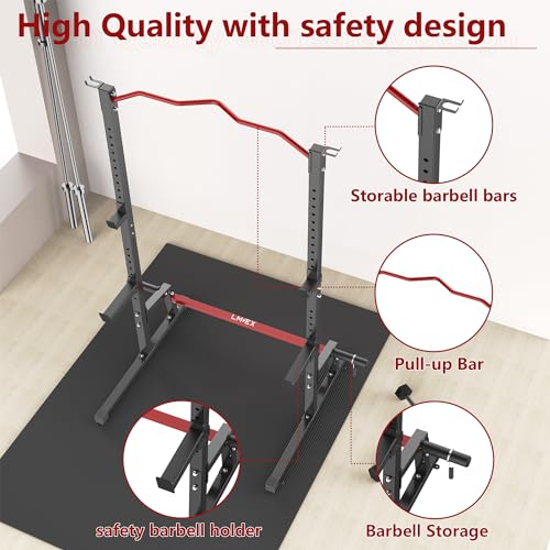 Adjustable Squat Rack Barbell Rack Squat Stand Bench Press Pull Up Home Gym J729