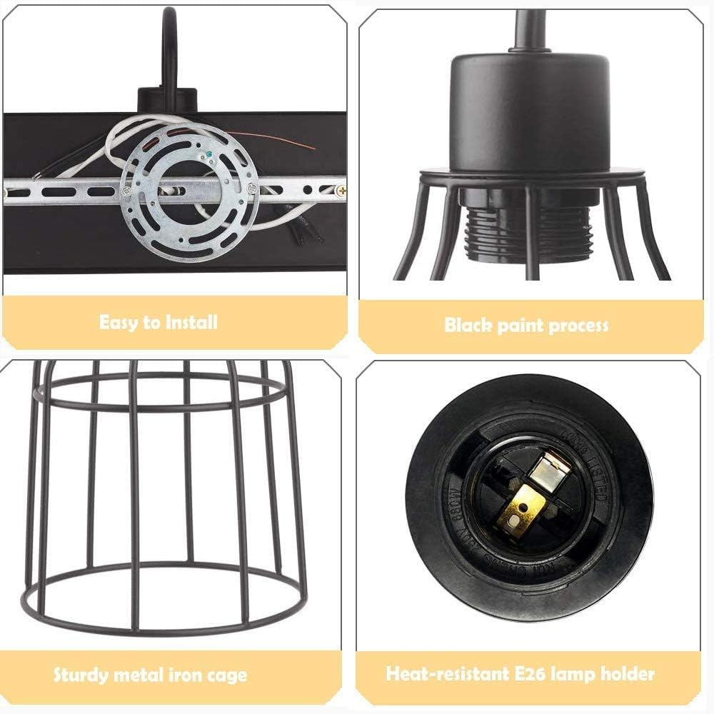 Black 3 Lights Metal Cage Bathroom Vanity Light W7084